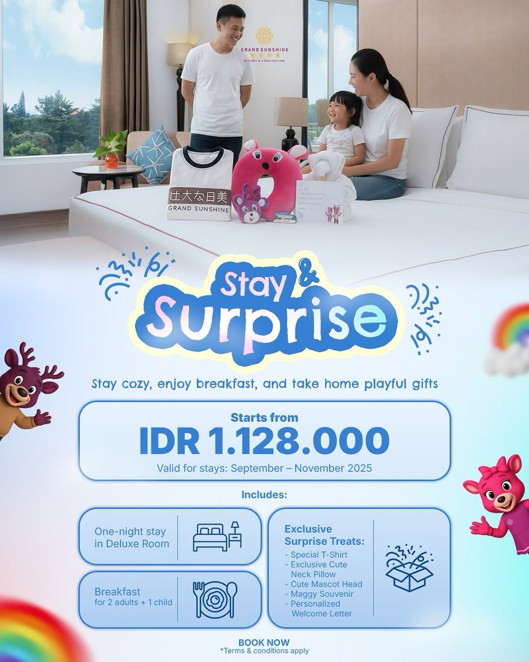 🎉 Stay & Surprise sudah hadir! 🎉Staycation bareng keluarga jadi makin seru dengan-👨_👩_👧 Sar